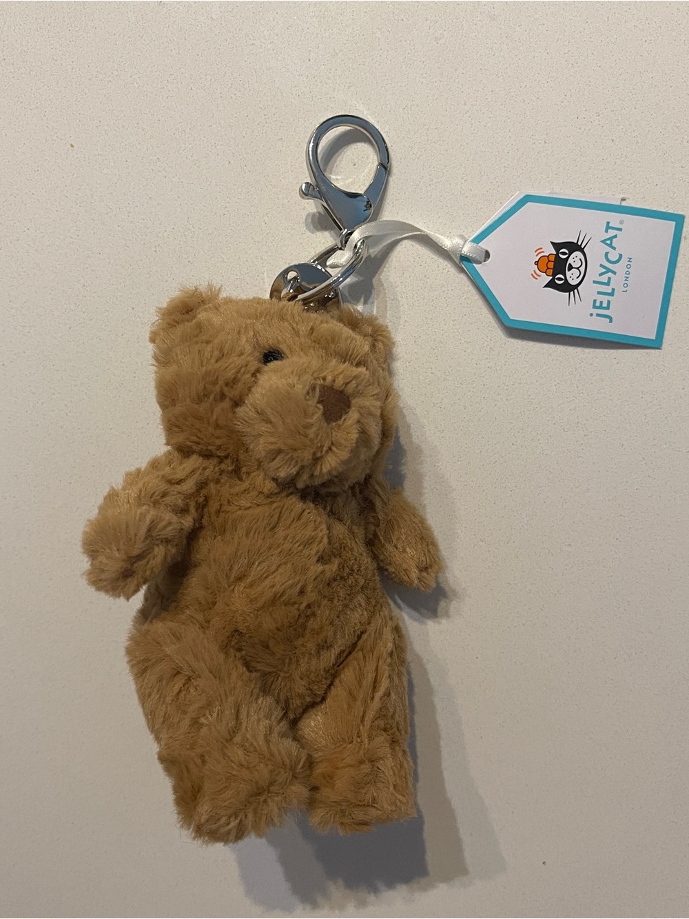 BNWT RARE Jellycat BARTHOLOMEW BEAR BAG CHARM Plush Key Ring Chain Purse